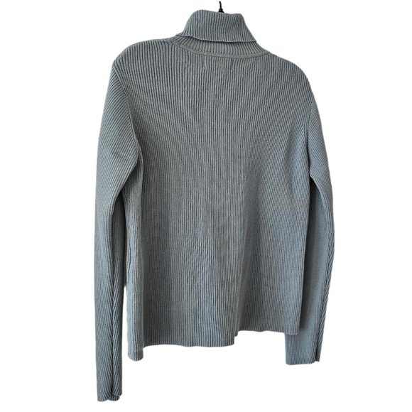 Petite Sophisticate LS Ribbed Turtleneck Top | Like New | MP | Dusty Blue - Picture 6 of 12